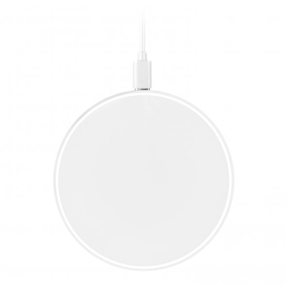 Беспроводное зарядное устройство с подсветкой 15W Auris, белое 