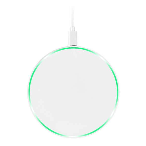 Беспроводное зарядное устройство с подсветкой 15W Auris, белое 