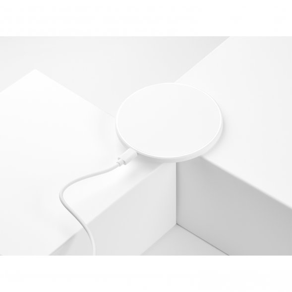 Беспроводное зарядное устройство с подсветкой 15W Auris, белое 