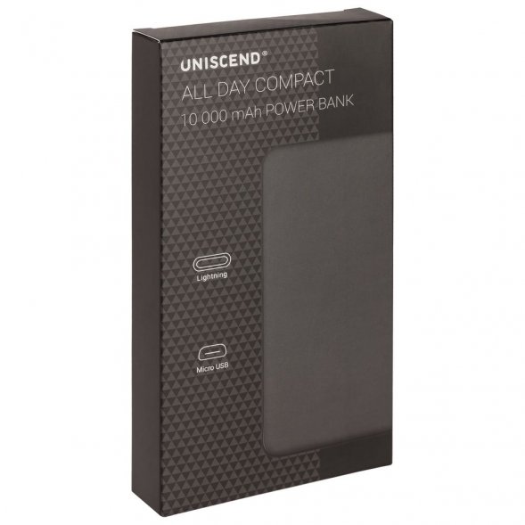 Внешний аккумулятор Uniscend All Day Compact 10000 мАч, черный 
