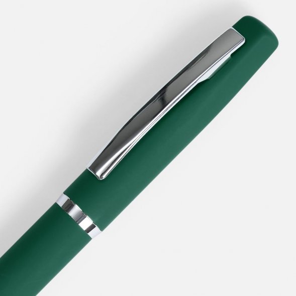 Ручка шариковая Bolt Soft Touch, зеленая 