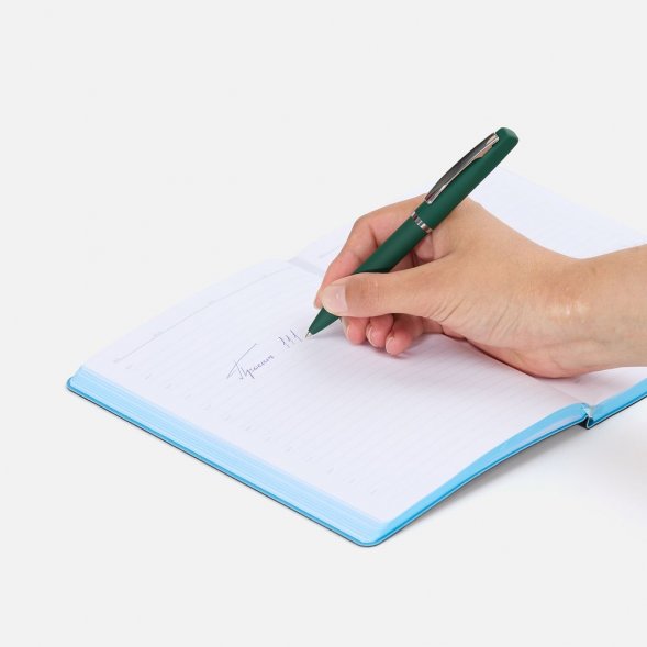 Ручка шариковая Bolt Soft Touch, зеленая 