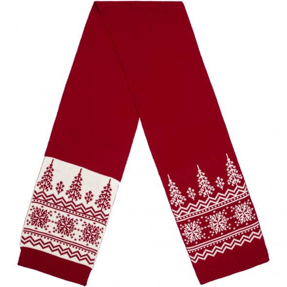 Шарф Elnik, красный с молочно-белым 