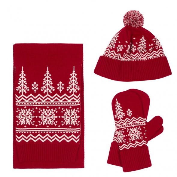 Шарф Elnik, красный с молочно-белым 