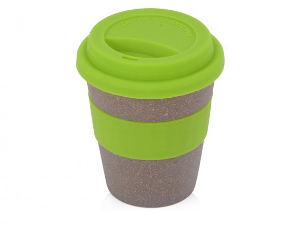 Стакан с силиконовой крышкой Cafe, зеленое яблоко 