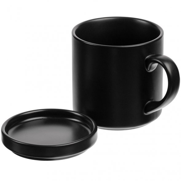 Кружка с подогревом и беспроводной зарядкой Dual Base Plus, черная 