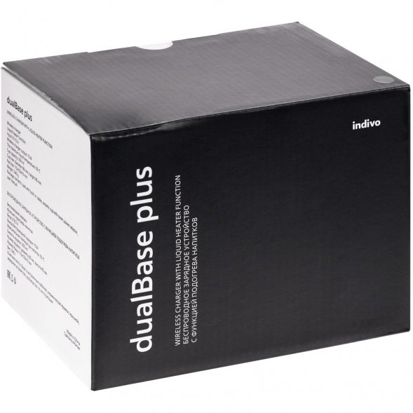 Кружка с подогревом и беспроводной зарядкой Dual Base Plus, черная 