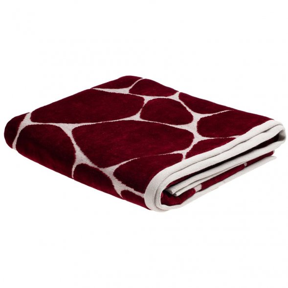 Полотенце Giraffe, большое, бежевое с бордовым 