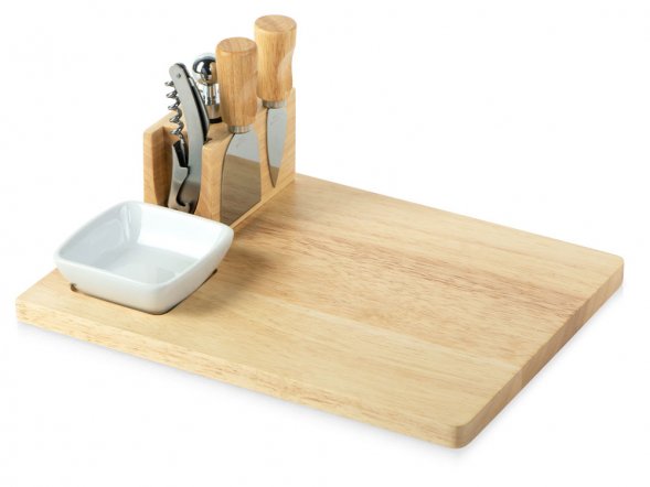 Набор Save time для сыра и вина со съемной подставкой, натуральный, серебристый 