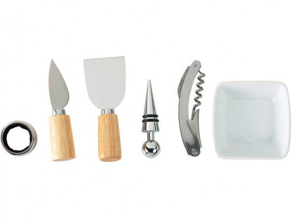 Набор Save time для сыра и вина со съемной подставкой, натуральный, серебристый 