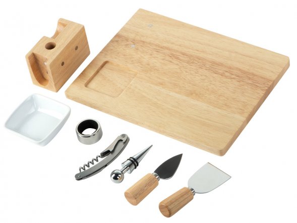 Набор Save time для сыра и вина со съемной подставкой, натуральный, серебристый 