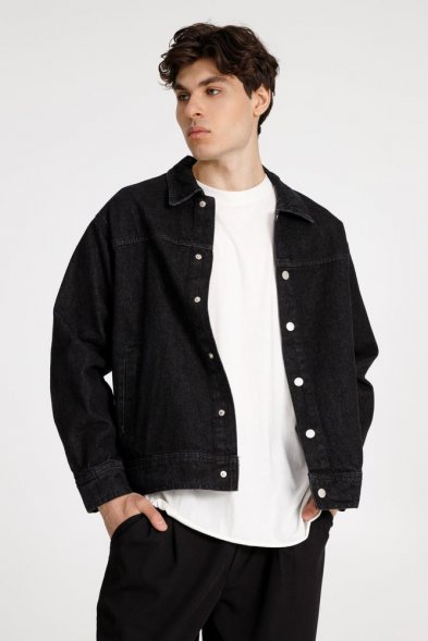 Куртка джинсовая O1, черная 