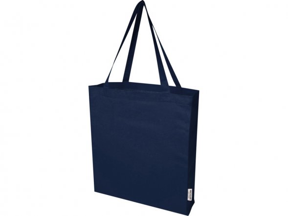 Madras эко- сумка с ластовицей из переработанного хлопка, сертифицированного согласно GRS, плотностью 140 г/м² - Темно - синий 