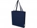 Madras эко- сумка с ластовицей из переработанного хлопка, сертифицированного согласно GRS, плотностью 140 г/м² - Темно - синий 