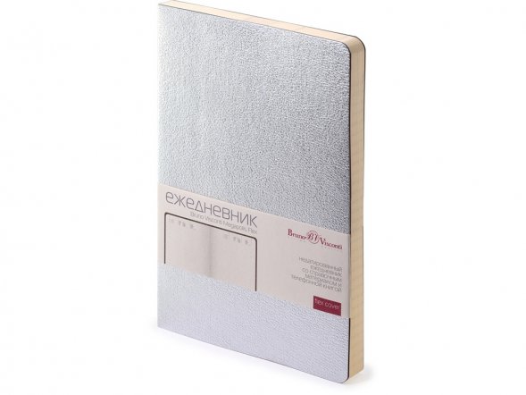 Ежедневник А5 недатированный Megapolis Flex, серебристый 