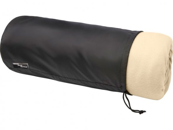 Плед Marigold из флиса из вторичного ПЭТ и искусственного меха, бежевый/белый 