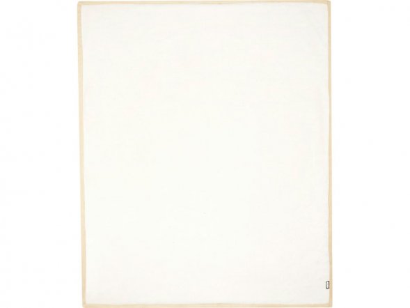 Плед Marigold из флиса из вторичного ПЭТ и искусственного меха, бежевый/белый 