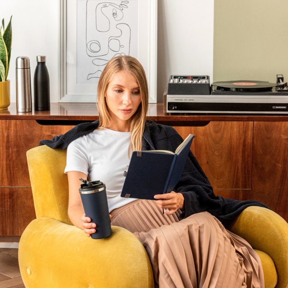 Термокружка вакуумная Palermo, синяя 