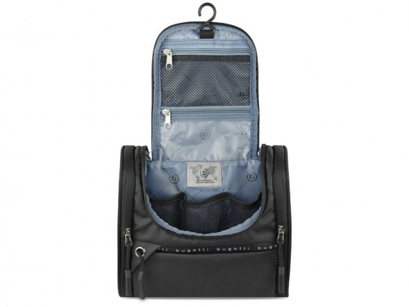 Несессер BUGATTI Blanc Delight, чёрный, нейлон RPET600D/тарпаулин/полиэстер, 24,5х12х22,5 см, 5 л 