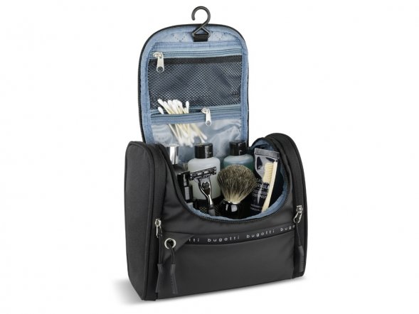 Несессер BUGATTI Blanc Delight, чёрный, нейлон RPET600D/тарпаулин/полиэстер, 24,5х12х22,5 см, 5 л 