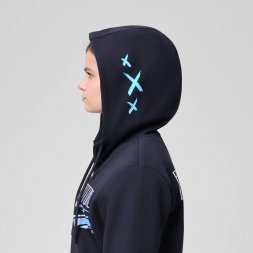 Толстовка на молнии с капюшоном MATEO темно-синяя В потоке