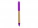 Ручка картонная пластиковая шариковая Эко 2.0, бежевый/фиолетовый 