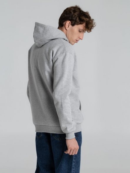 Толстовка на молнии с капюшоном Unit Siverga Heavy, серый меланж 