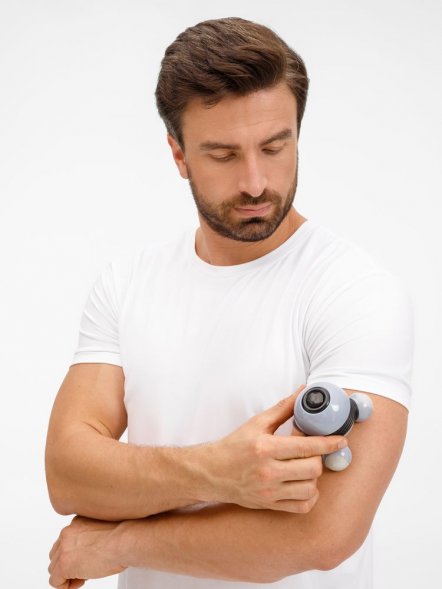 Ручной вибромассажер Spacy, серый с черным 