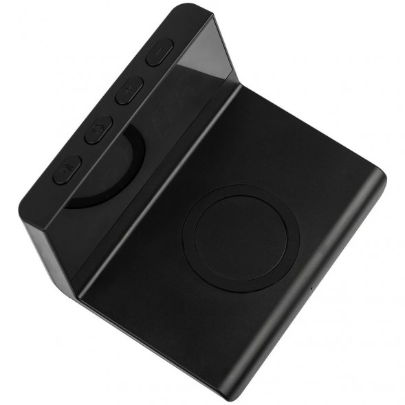 Станция беспроводной зарядки с часами Electron, ver. 2, черная 