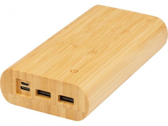 Портативное зарядное устройство Tulda из бамбука, 20 000 мАч, натуральный 