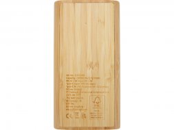 Портативное зарядное устройство Tulda из бамбука, 20 000 мАч, натуральный