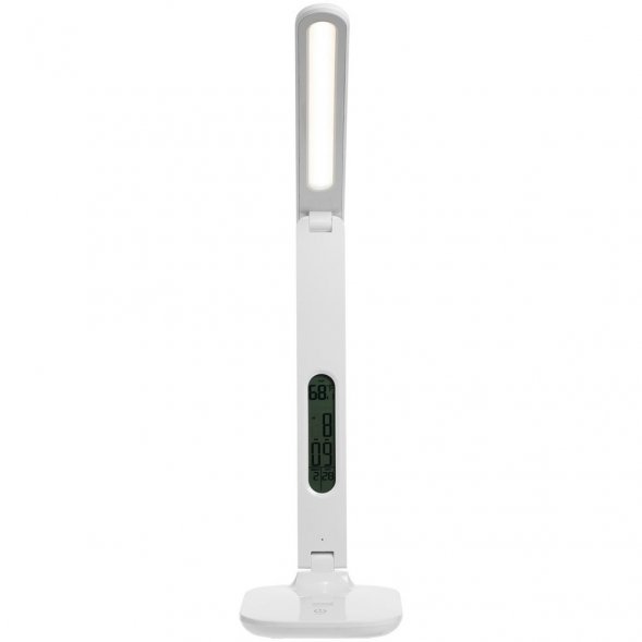 Настольная лампа с часами и календарем Office Torch, белая 