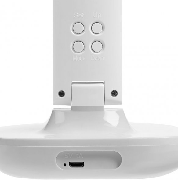 Настольная лампа с часами и календарем Office Torch, белая 