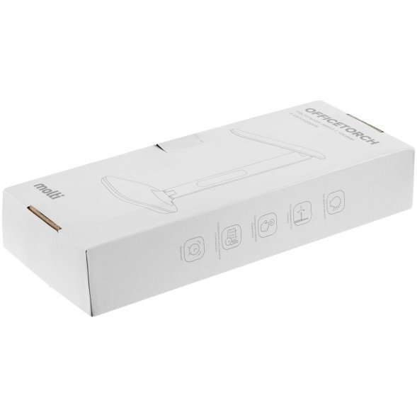 Настольная лампа с часами и календарем Office Torch, белая 