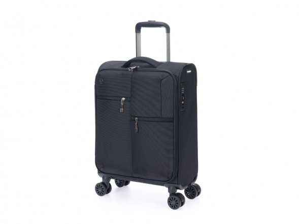 Чемодан TORBER Seyd, чёрный, нейлон 600D, 36,5 х 14 х 54 см, 32 л 