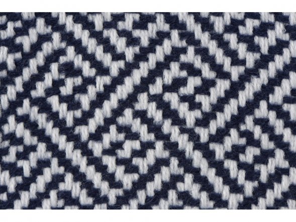 Плед акриловый Tassel с белой бахромой, темно-синий 