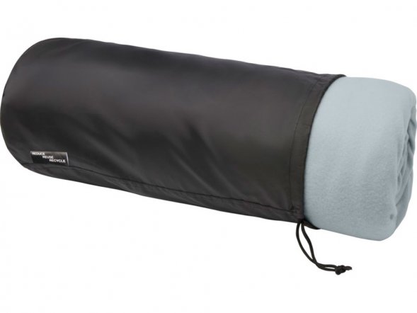 Плед Marigold из флиса из вторичного ПЭТ и искусственного меха, серый/белый 