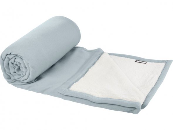 Плед Marigold из флиса из вторичного ПЭТ и искусственного меха, серый/белый 