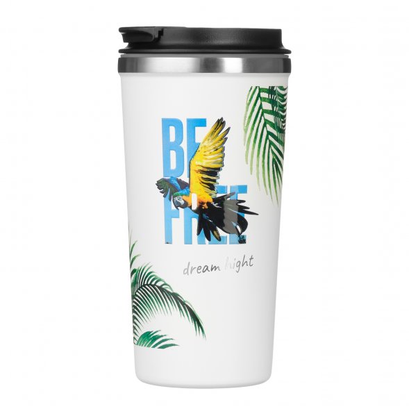 Термокружка вакуумная Palermo, белая, зернистое покрытие 