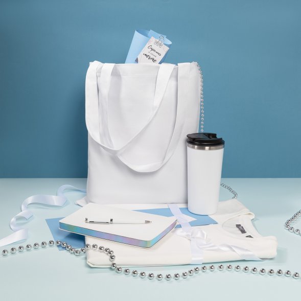 Термокружка вакуумная Palermo, белая, зернистое покрытие 