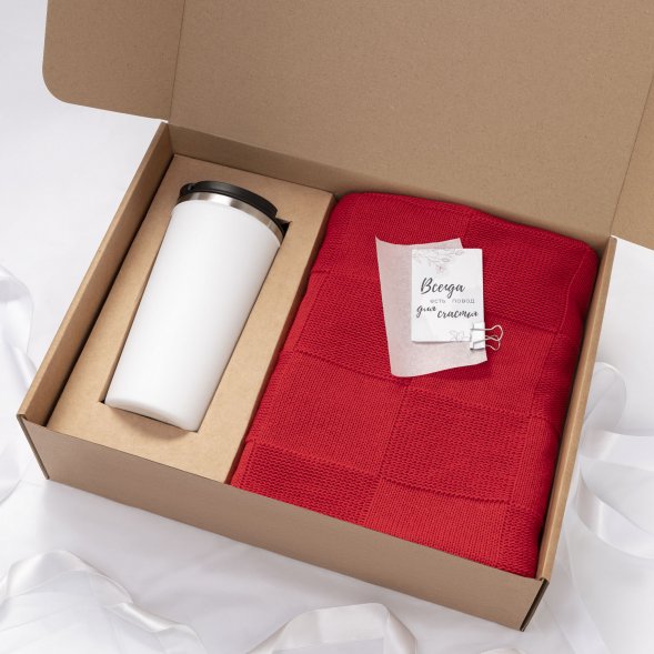 Термокружка вакуумная Palermo, белая, зернистое покрытие 