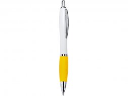 Ручка пластиковая шариковая CARREL с антибактериальным покрытием, белый/желтый
