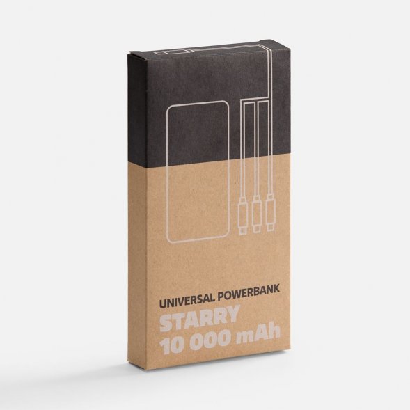 Аккумулятор Uniscend Starry, 10000 мАч, черный 