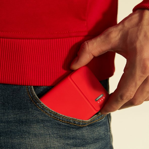 Внешний аккумулятор с подсветкой Skyline 5000 mAh, красный 