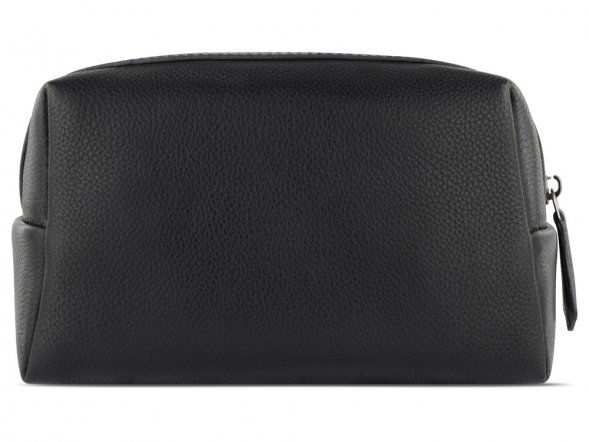 Косметичка BUGATTI Bella, чёрная, воловья кожа/полиэстер, 19х8,5х11 см 