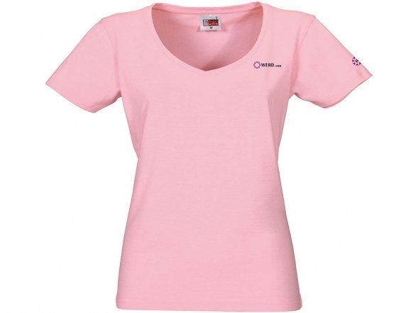 Футболка Heavy Super Club женская с V-образным вырезом, розовый 