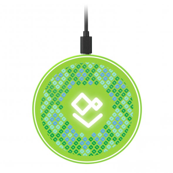 Беспроводное зарядное устройство с подсветкой 15W Auris, салатовое 