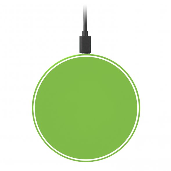 Беспроводное зарядное устройство с подсветкой 15W Auris, салатовое 