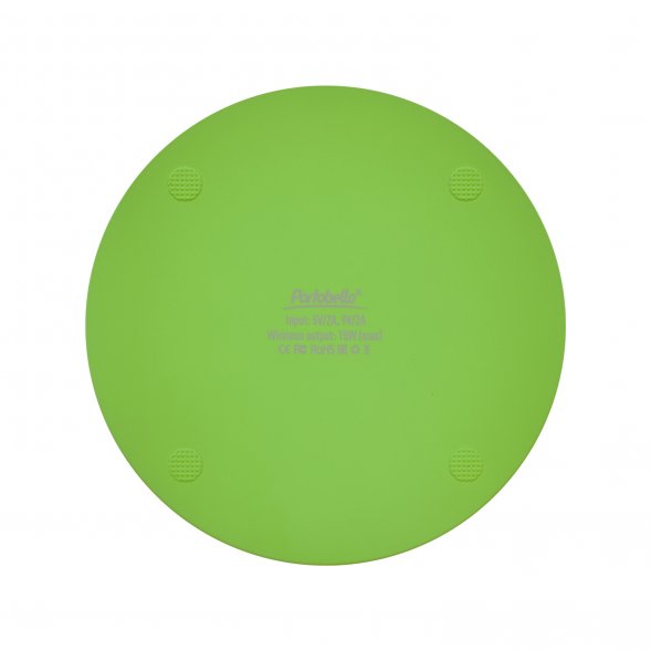 Беспроводное зарядное устройство с подсветкой 15W Auris, салатовое 