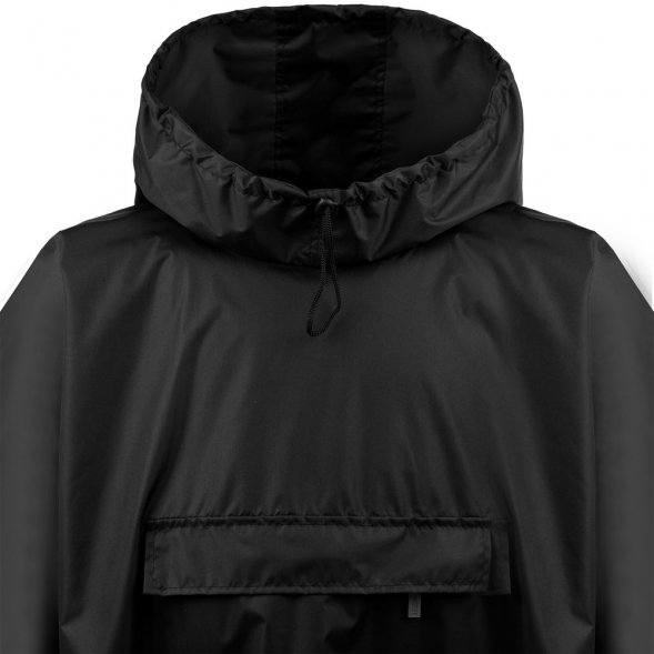 Дождевик-анорак Hard Work, укороченный, черный, единый размер 